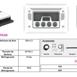 AIRE ACONDICIONADO INTEGRADO TIPO TECHO SED-30,000G 12V 1900W